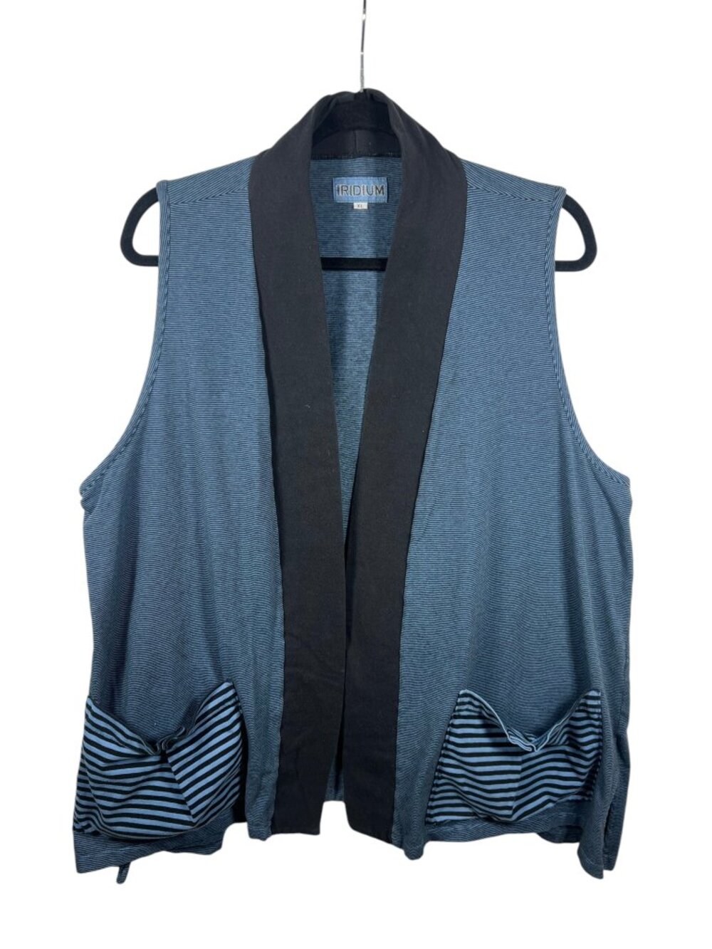 Iridium Sweater Womens Vest Stretch XLarge Lagenlook Casual Striped